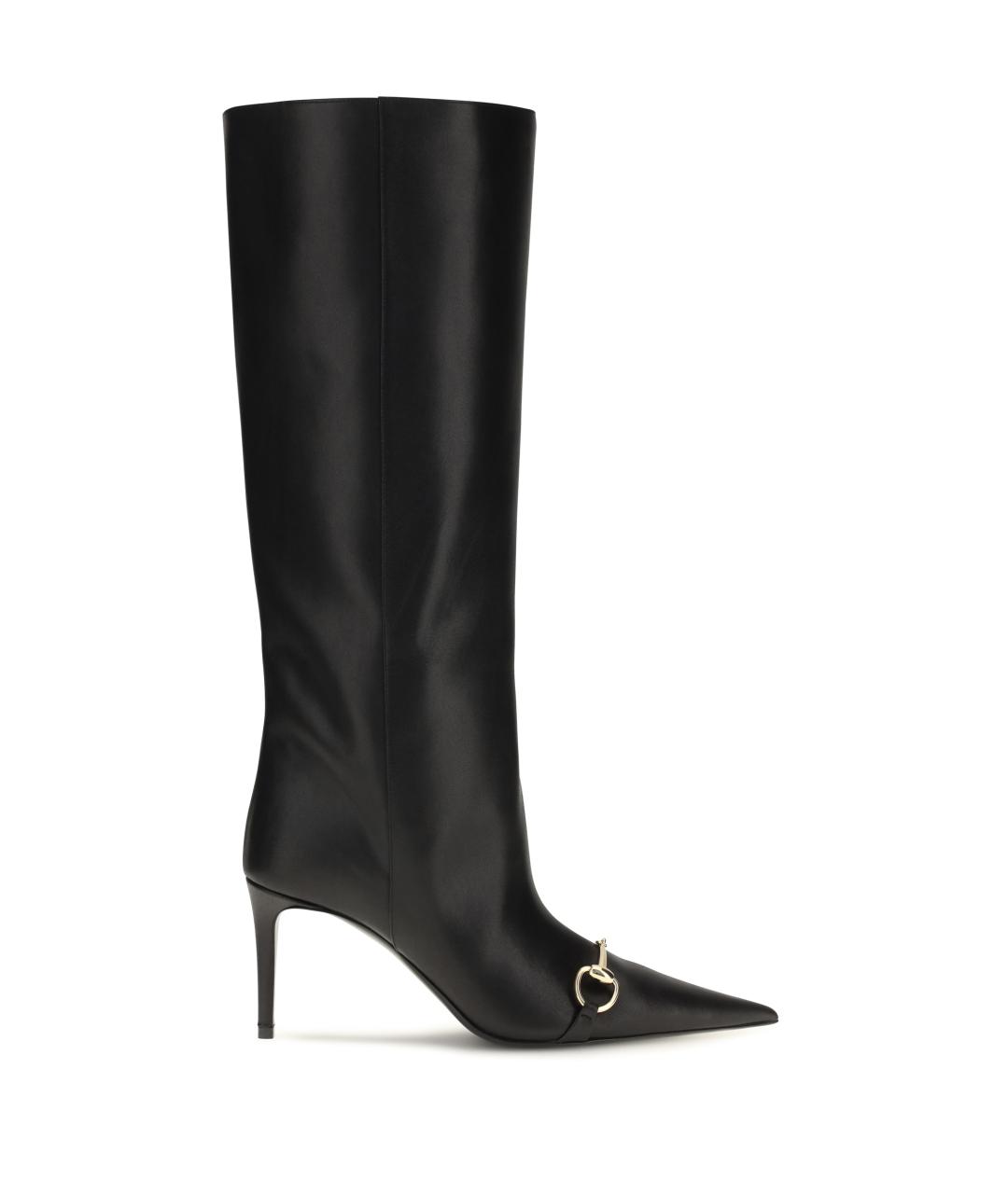 GUCCI Черные кожаные сапоги, фото 2