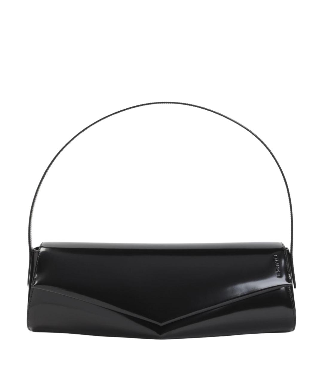 JIL SANDER Черная кожаная сумка через плечо, фото 1