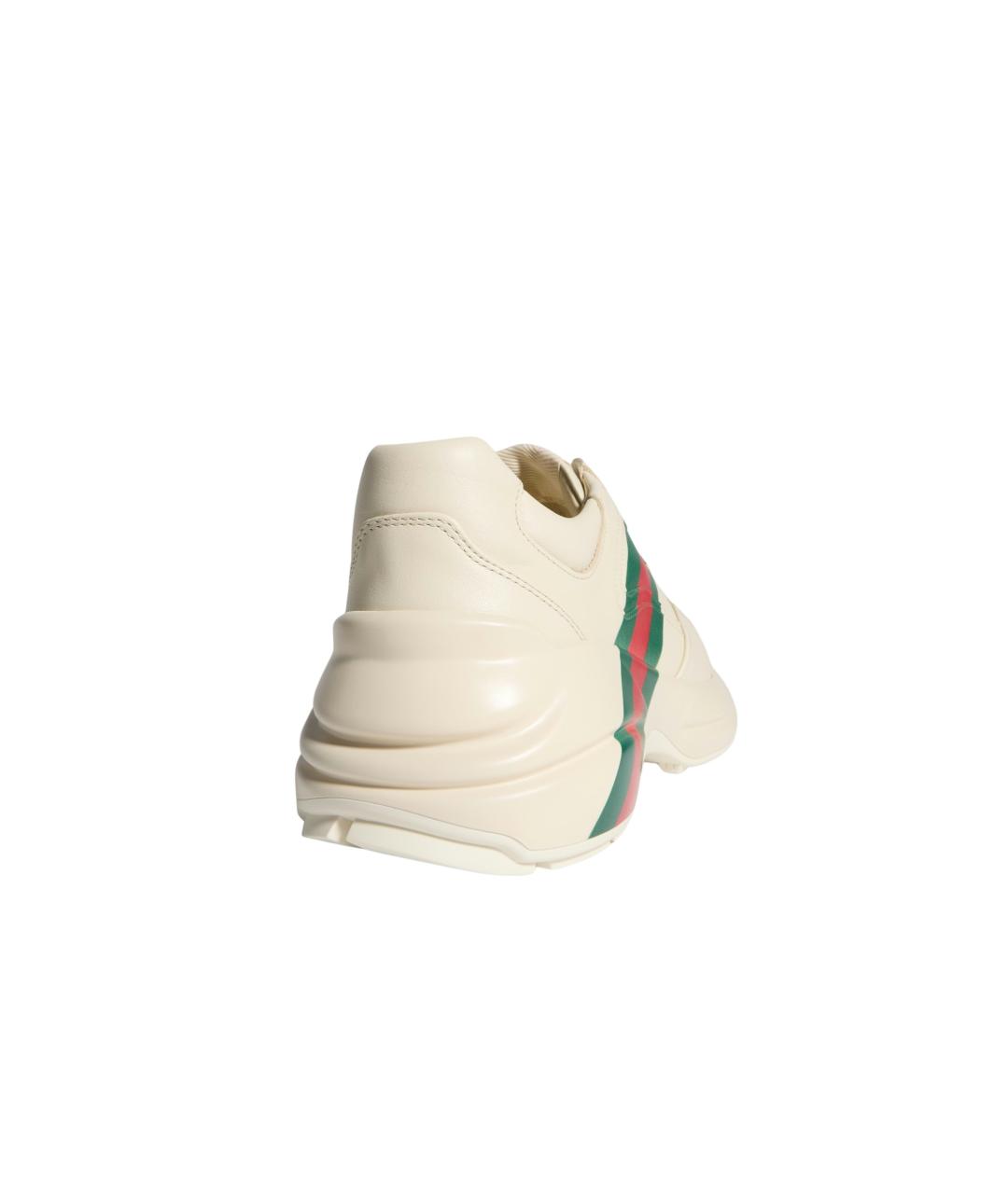 GUCCI Белые кожаные кроссовки, фото 3