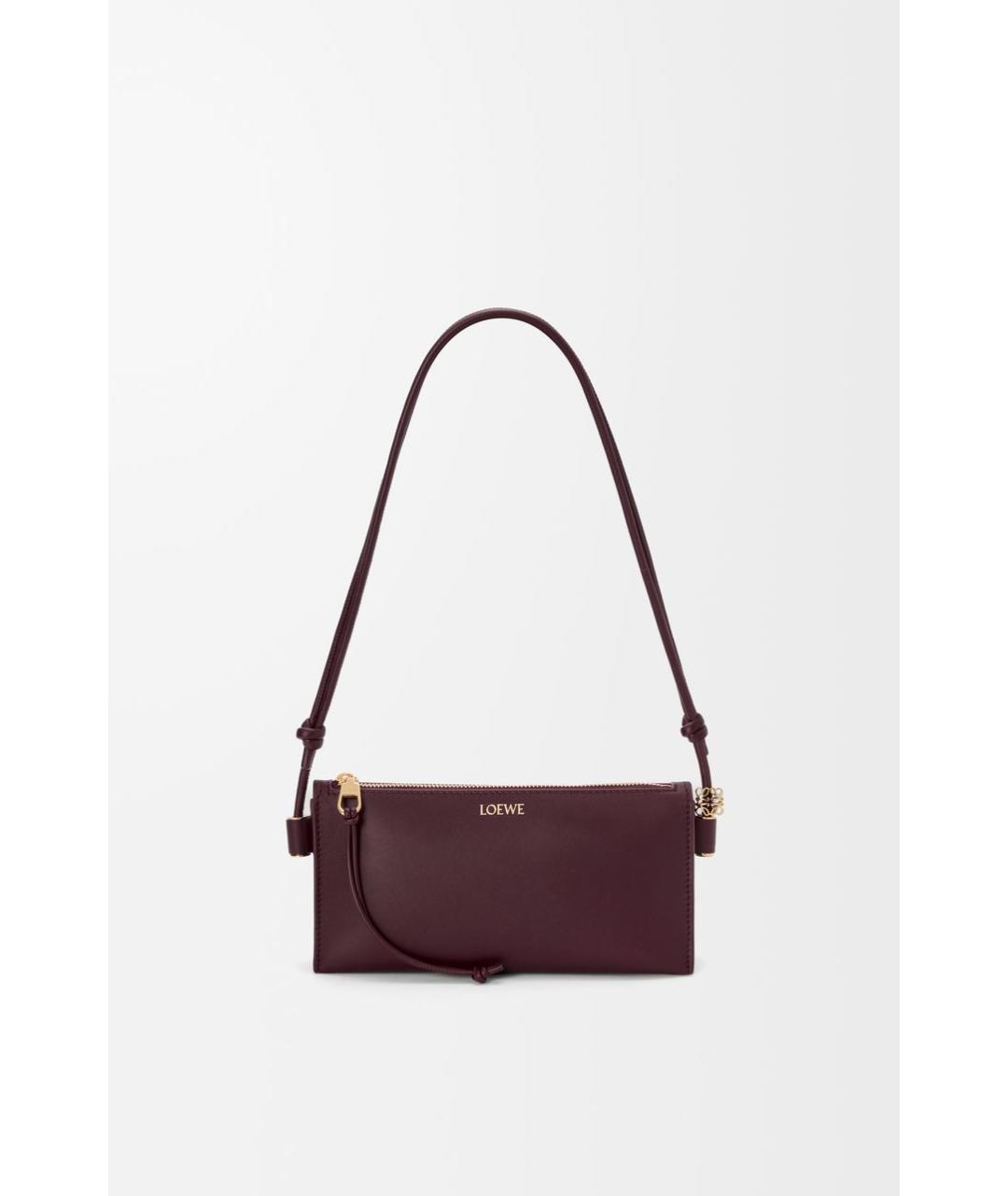 LOEWE Бордовая кожаная сумка через плечо, фото 2