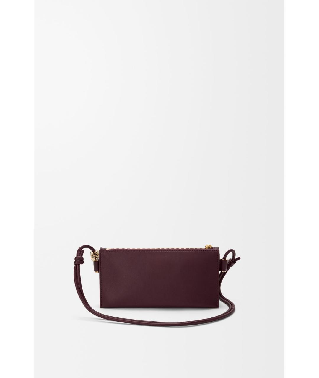LOEWE Бордовая кожаная сумка через плечо, фото 4