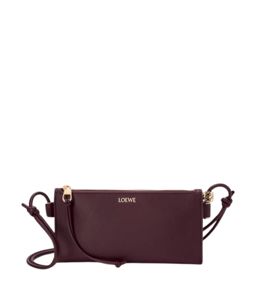 LOEWE Бордовая кожаная сумка через плечо, фото 1