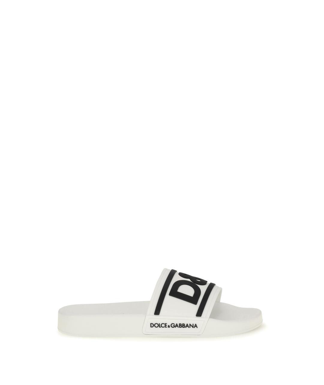 DOLCE&GABBANA Белые резиновые сандалии, фото 2