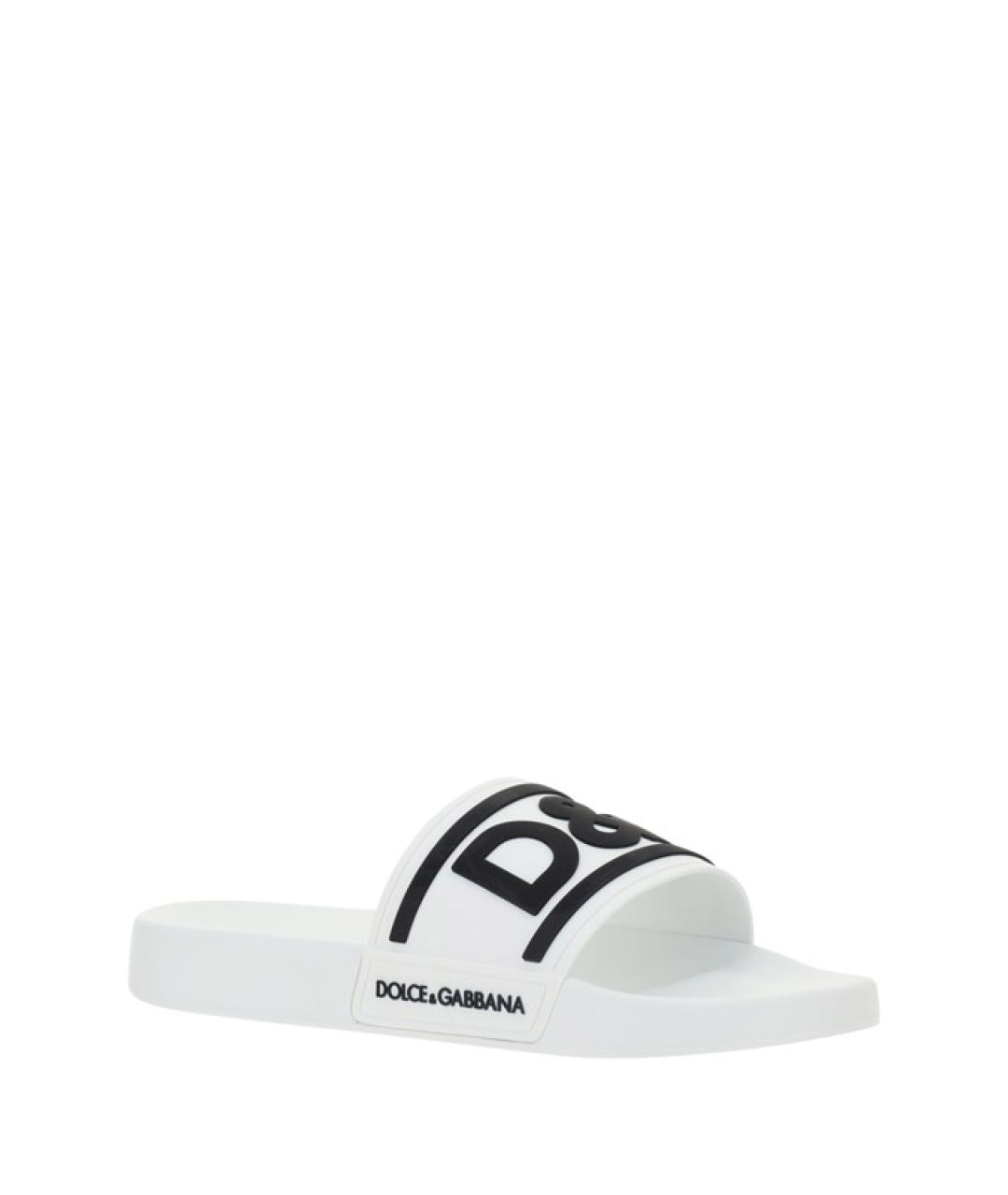 DOLCE&GABBANA Белые резиновые сандалии, фото 3