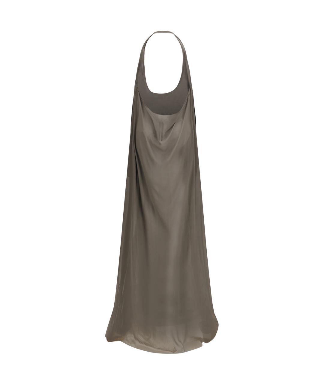 RICK OWENS Серое шелковое коктейльное платье, фото 2