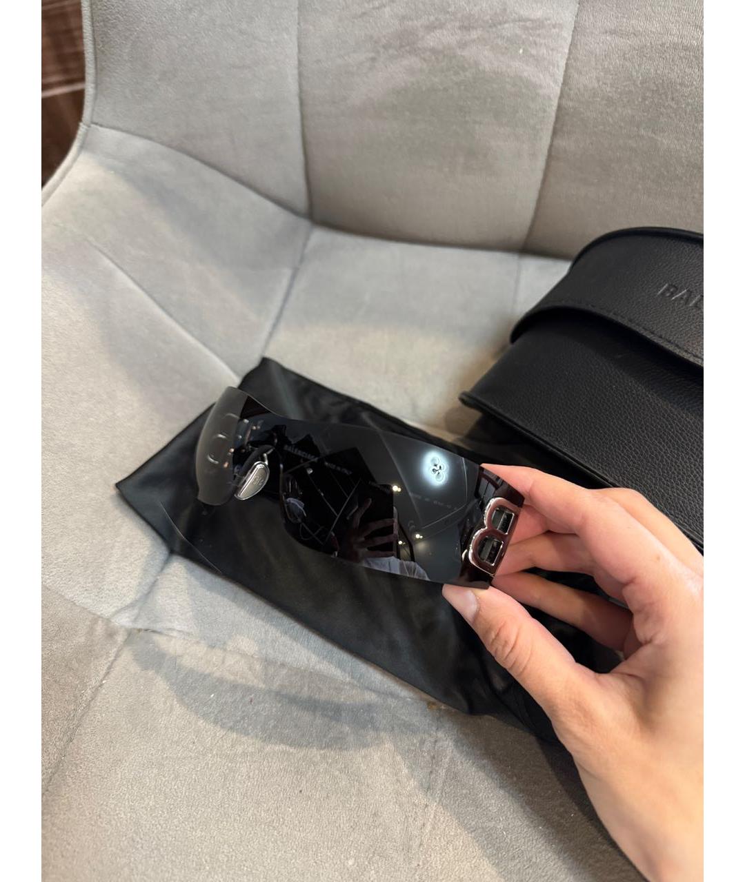 BALENCIAGA Черные пластиковые солнцезащитные очки, фото 3