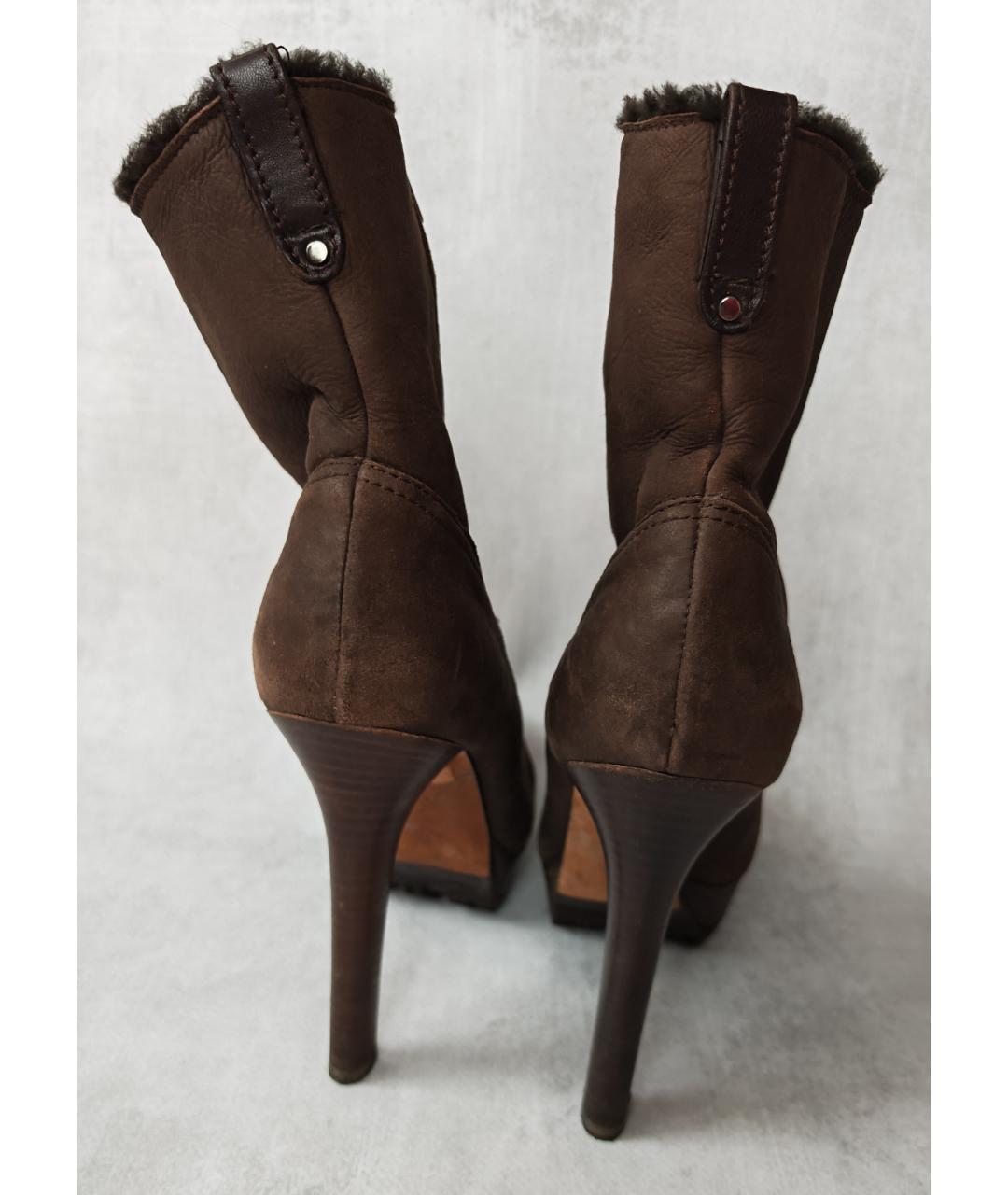 JIMMY CHOO Коричневые кожаные ботильоны, фото 4