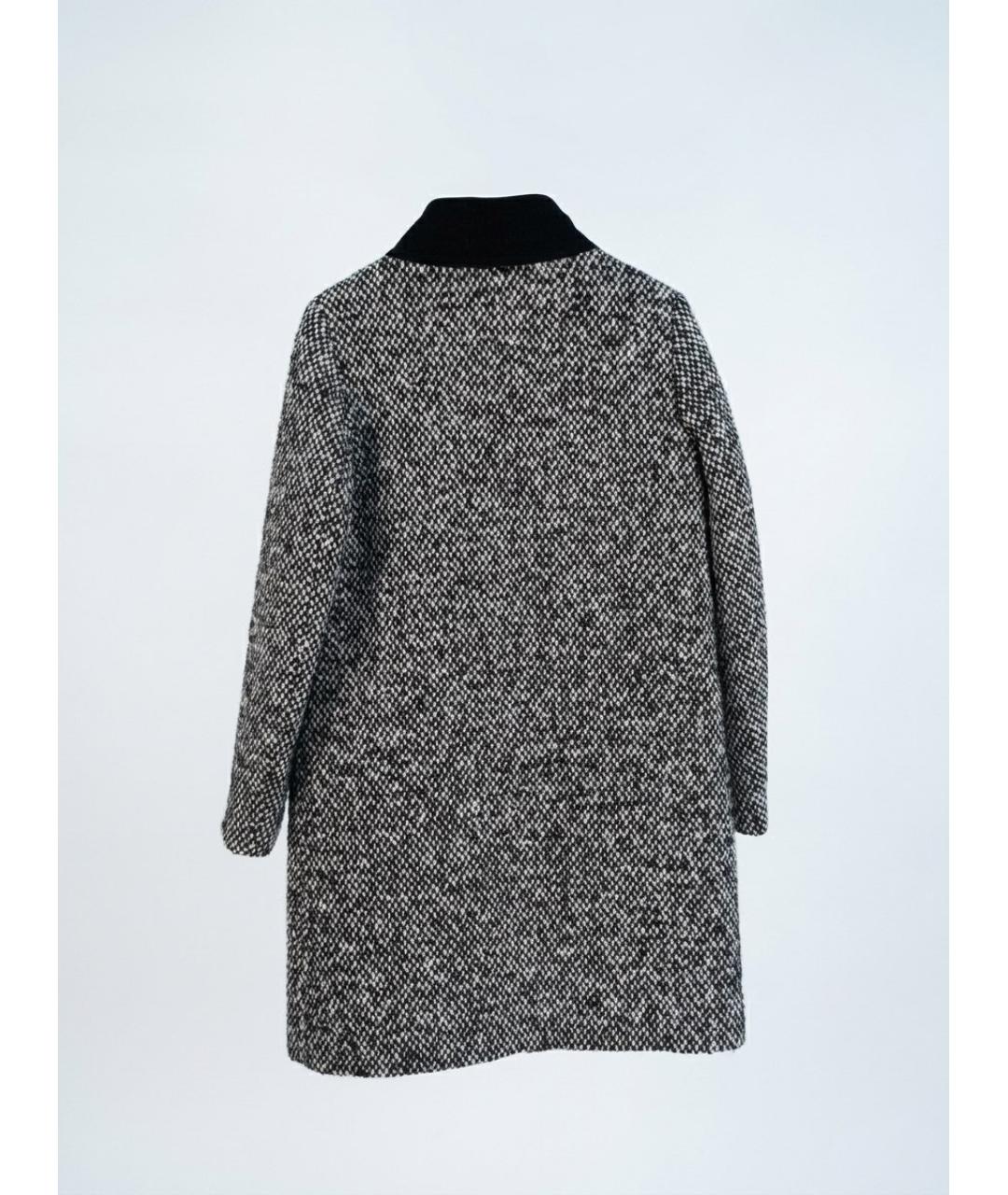 MONCLER Серое шерстяное пальто, фото 2