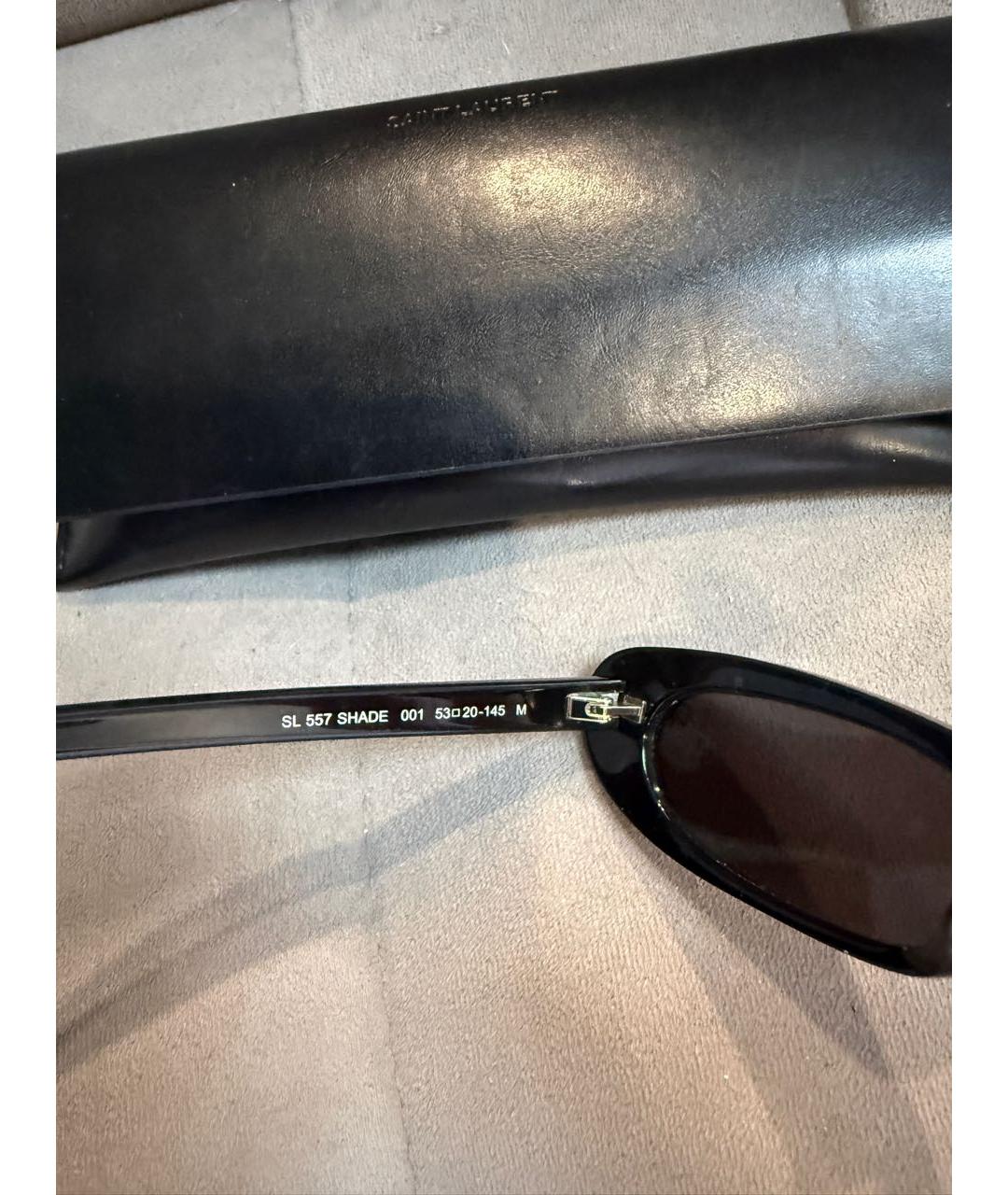 SAINT LAURENT Черные пластиковые солнцезащитные очки, фото 4