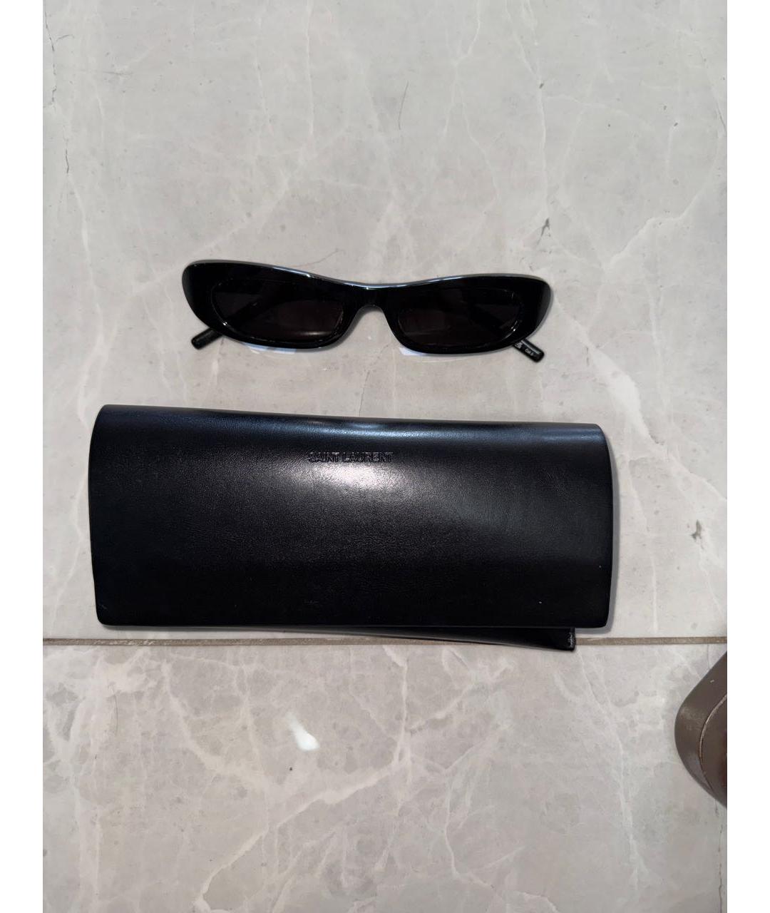 SAINT LAURENT Черные пластиковые солнцезащитные очки, фото 5