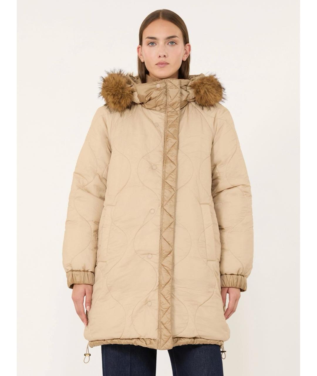 WEEKEND MAX MARA Бежевый пуховик, фото 4