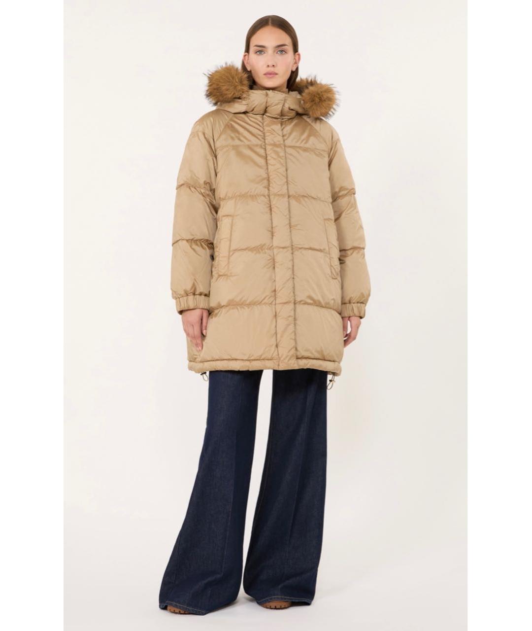 WEEKEND MAX MARA Бежевый пуховик, фото 3