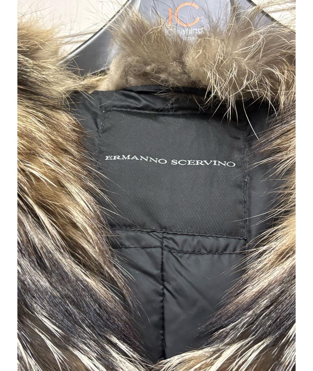 ERMANNO SCERVINO Черная меховая парка, фото 3