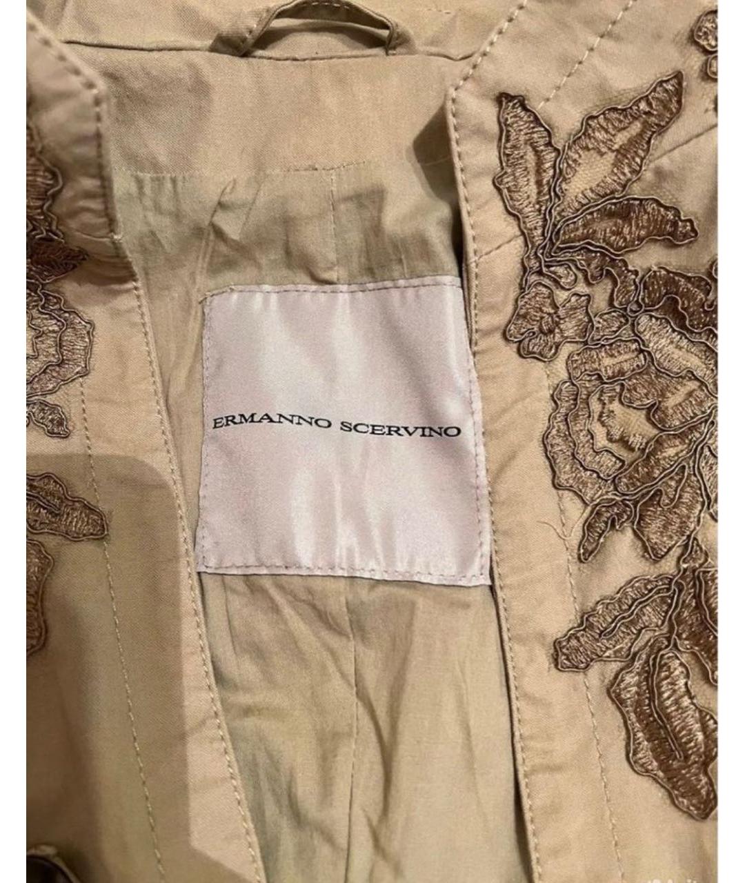 ERMANNO SCERVINO Бежевая хлопковая парка, фото 3