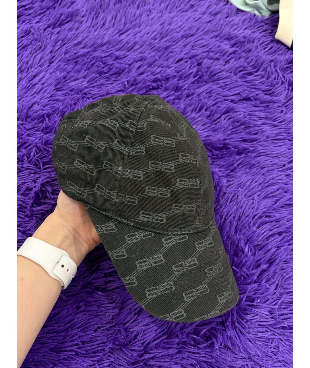 BALENCIAGA Черная хлопковая кепка, фото 2
