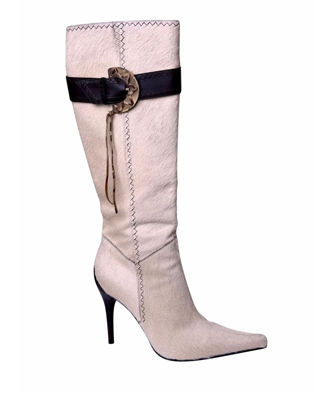 CASADEI Бежевые сапоги из экзотической кожи, фото 1