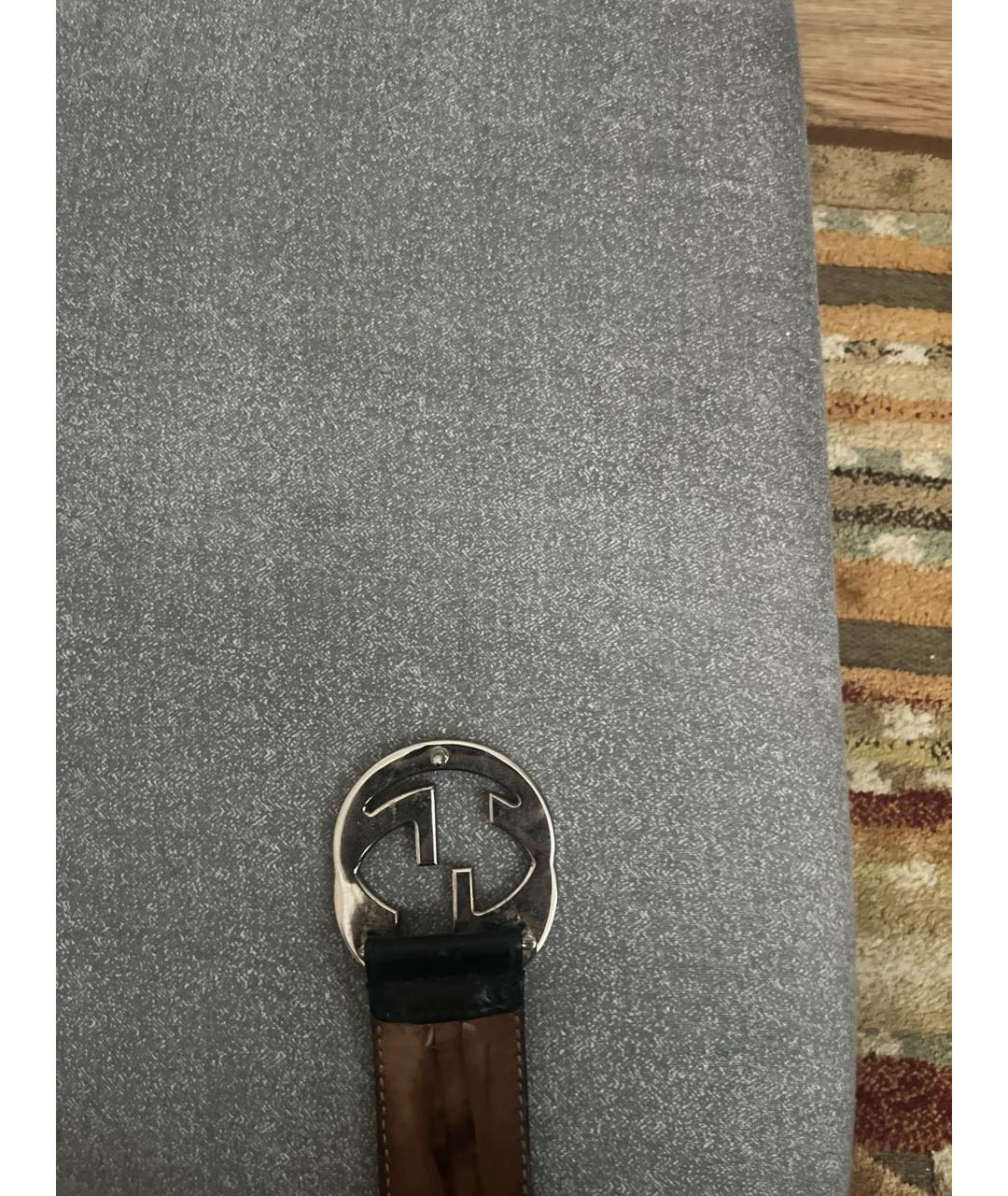 GUCCI Черный кожаный ремень, фото 2