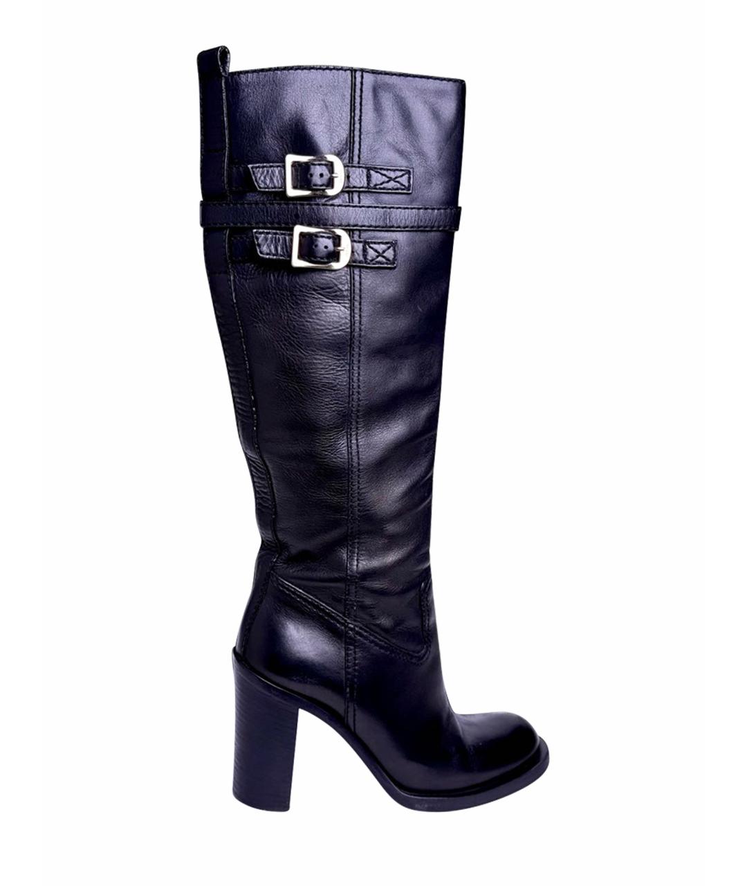 GUCCI Черные кожаные сапоги, фото 1