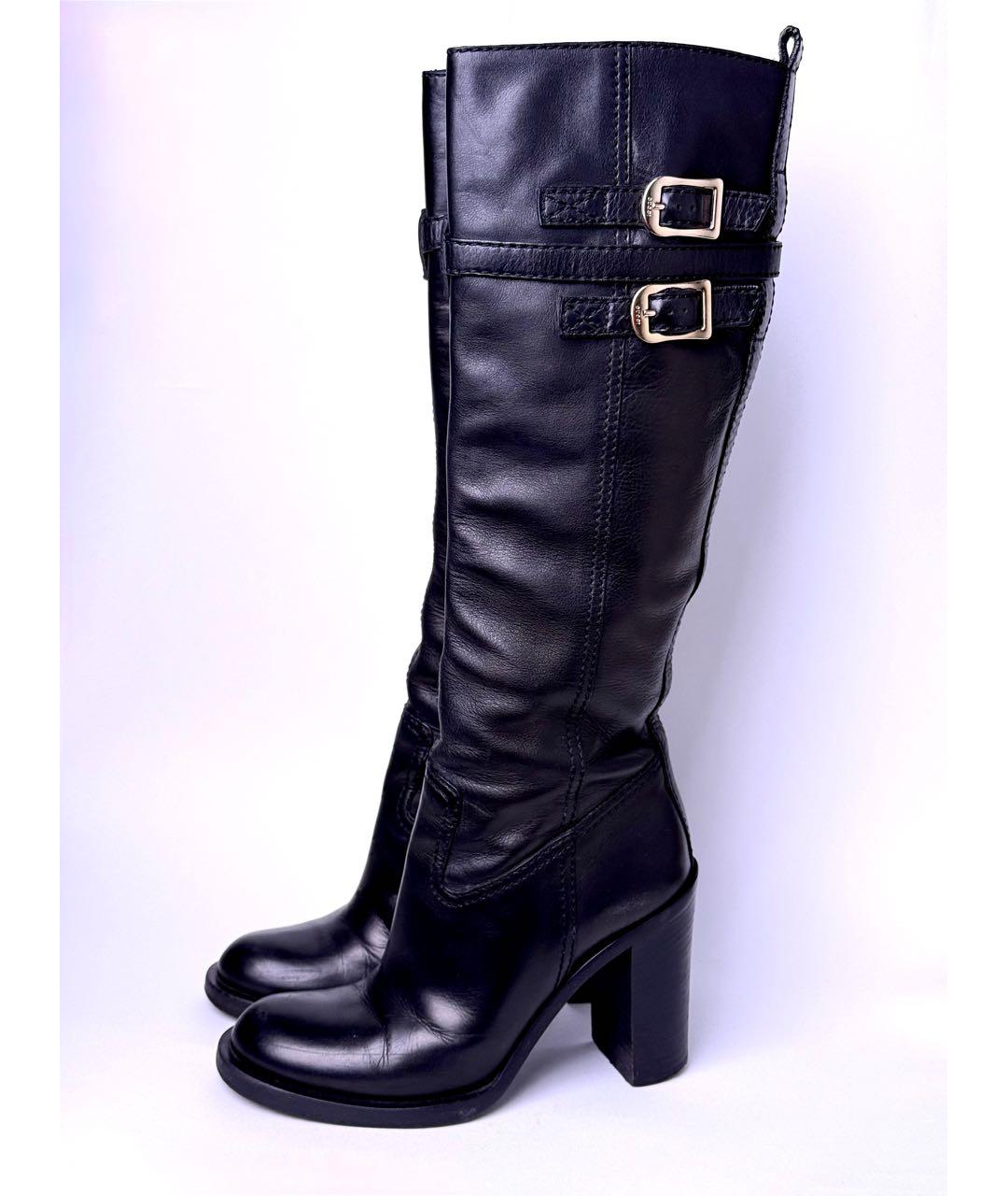 GUCCI Черные кожаные сапоги, фото 2