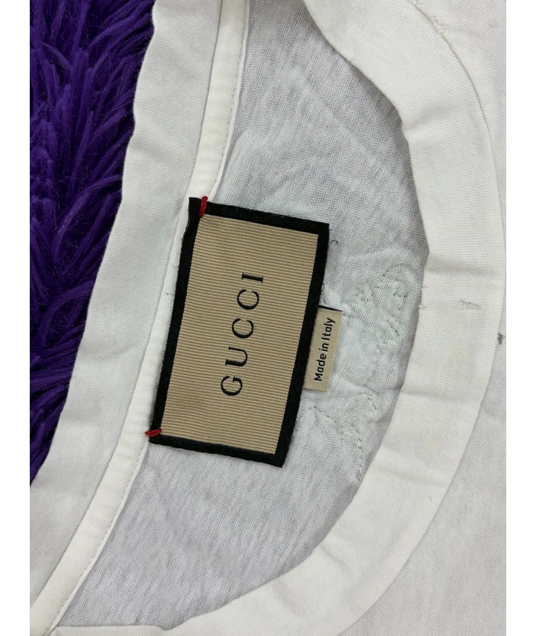 GUCCI Белая хлопковая футболка, фото 3