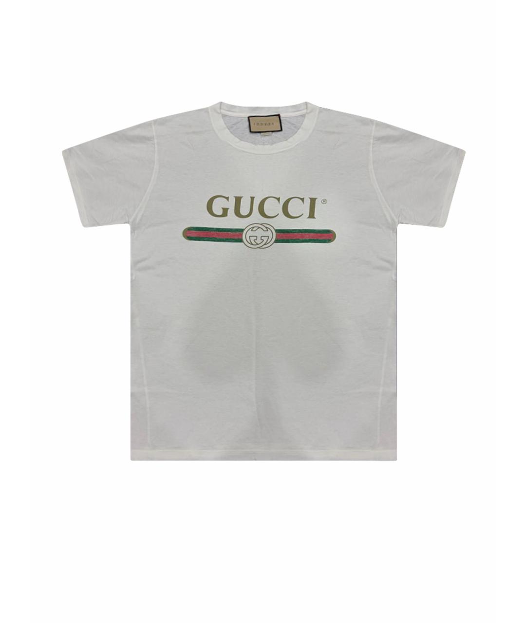 GUCCI Белая хлопковая футболка, фото 1
