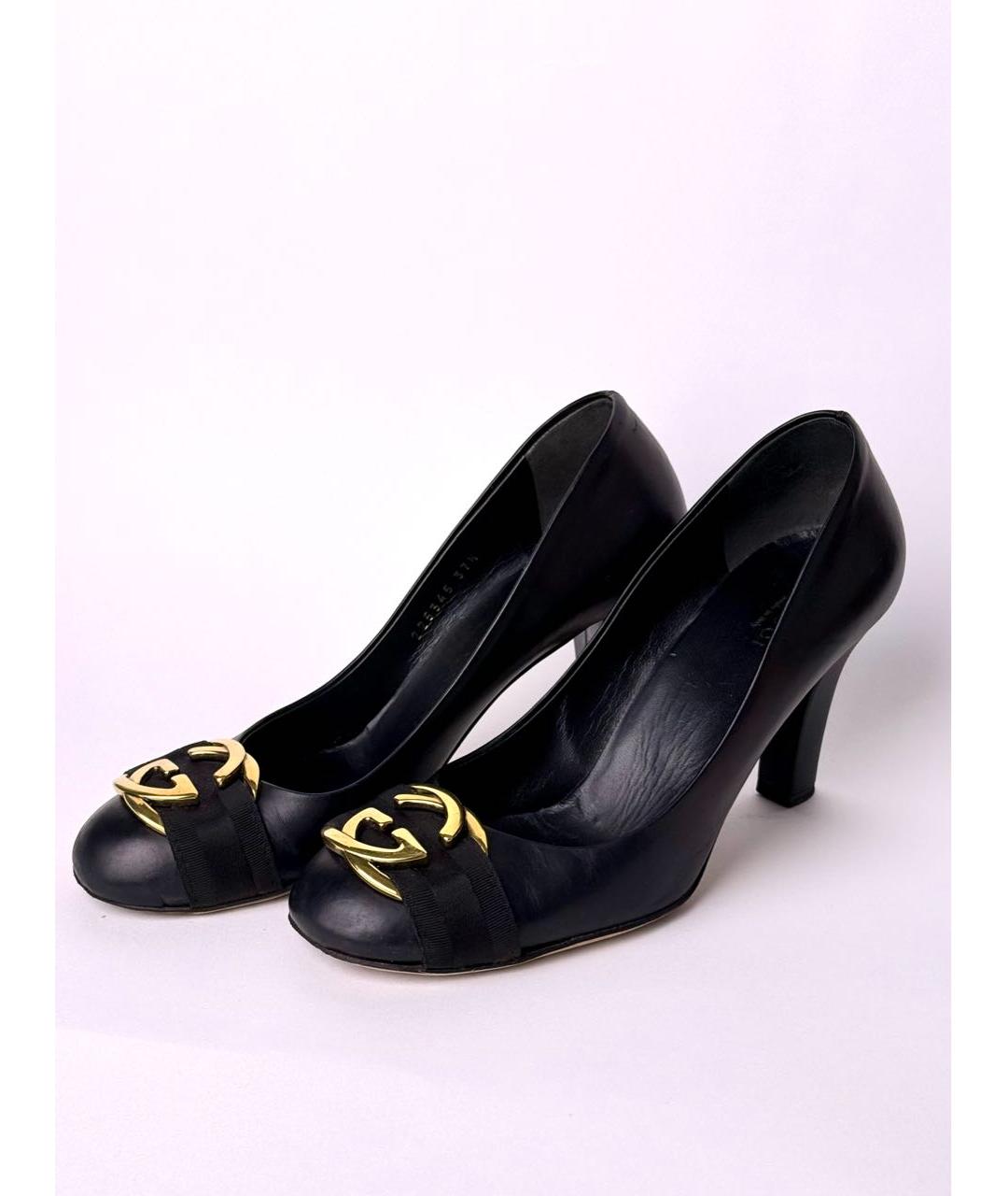 GUCCI Черные кожаные туфли, фото 5