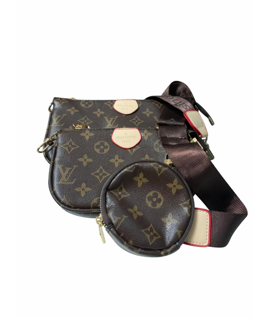LOUIS VUITTON Коричневая кожаная сумка через плечо, фото 1