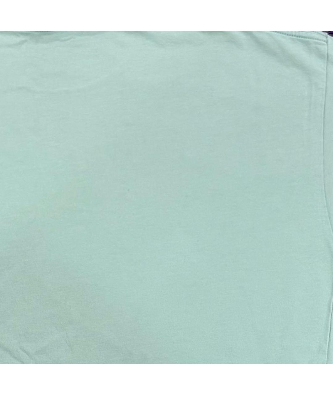 BALENCIAGA Бирюзовая хлопковая футболка, фото 4