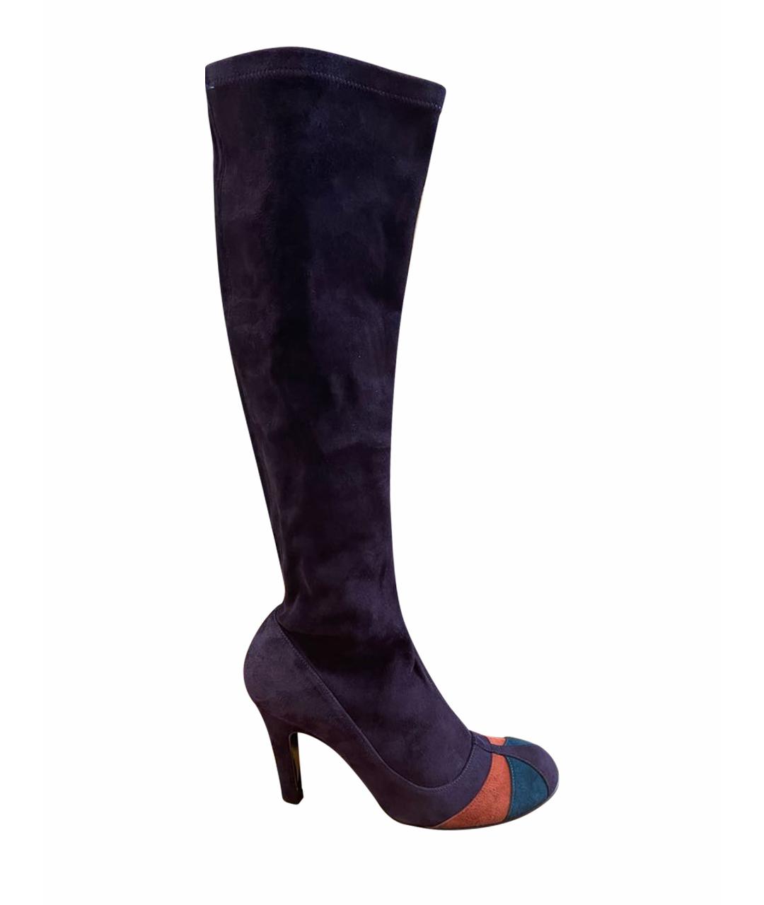 ETRO Фиолетовые замшевые сапоги, фото 1