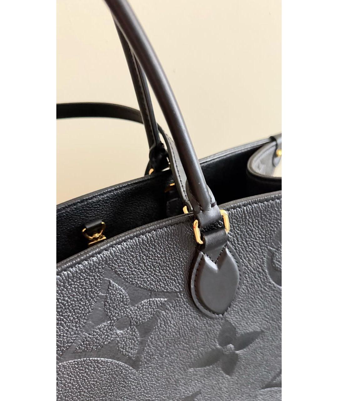 LOUIS VUITTON Черная кожаная сумка тоут, фото 6