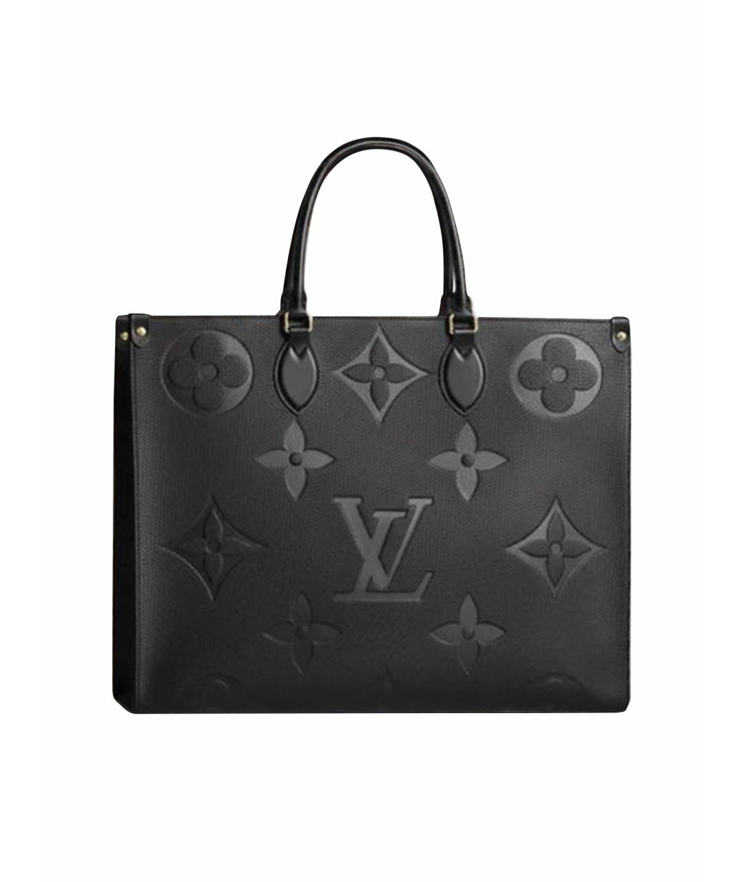 LOUIS VUITTON Черная кожаная сумка тоут, фото 1