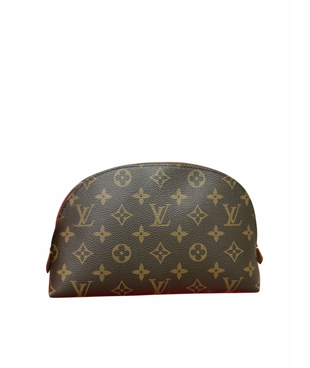 LOUIS VUITTON Коричневая косметичка из канвы, фото 1