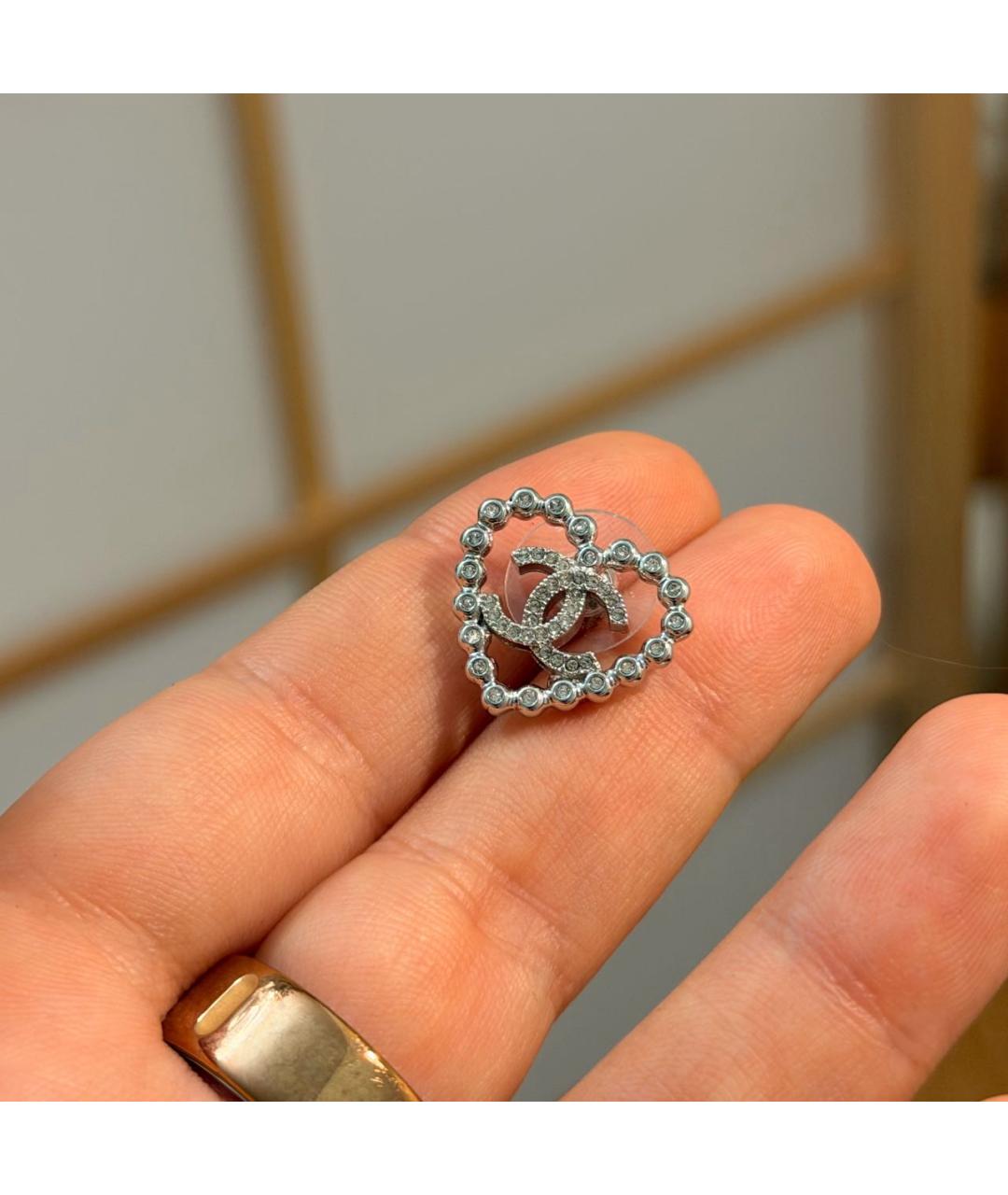 CHANEL Серебряные металлические серьги, фото 2