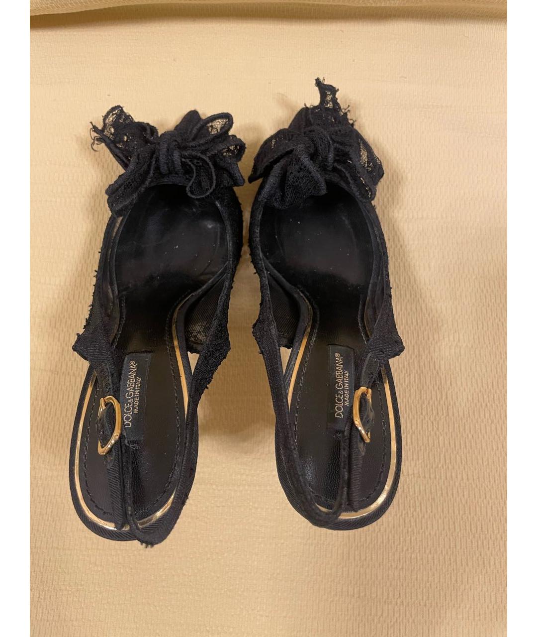 DOLCE&GABBANA Черные текстильные туфли, фото 3