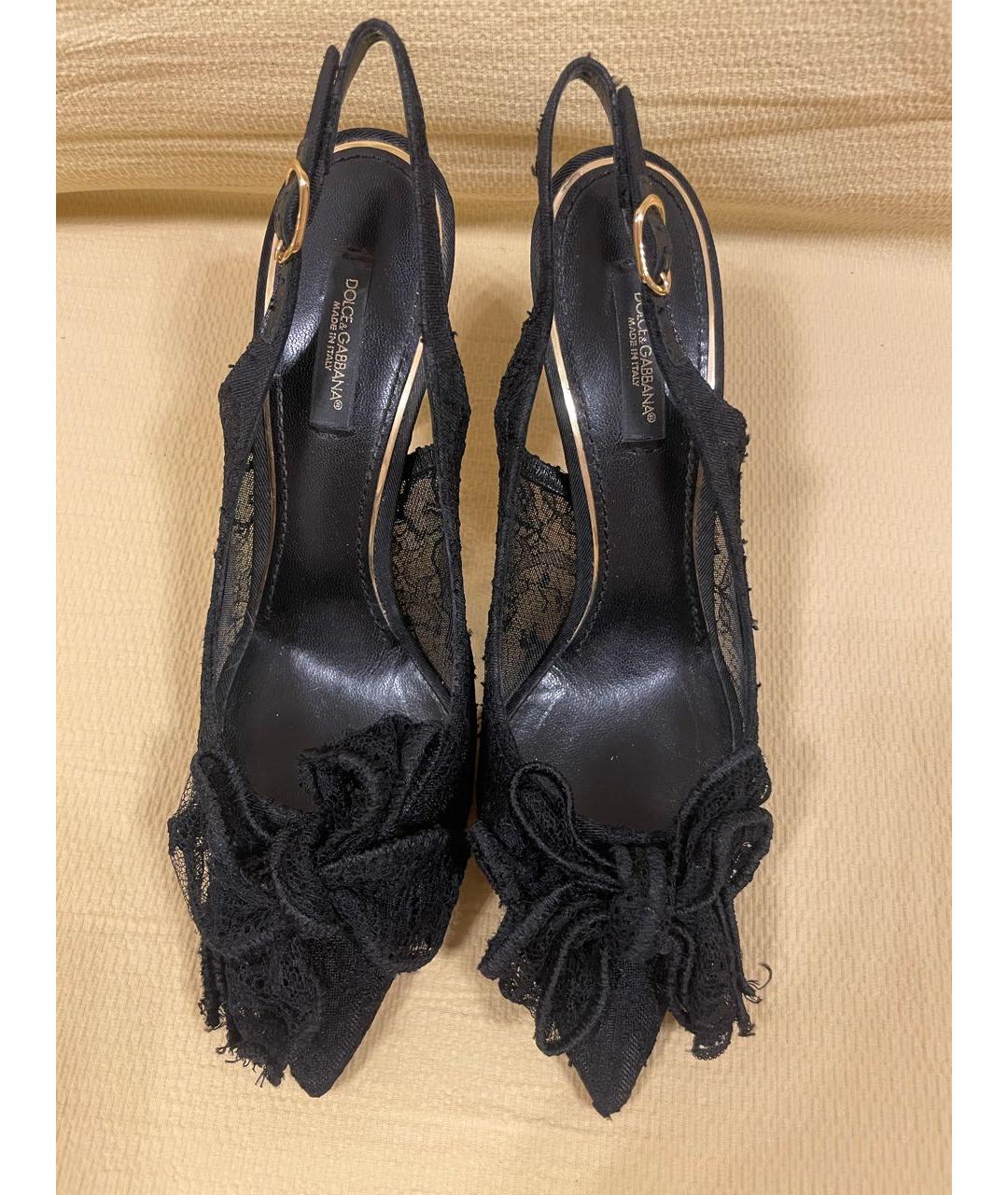 DOLCE&GABBANA Черные текстильные туфли, фото 2