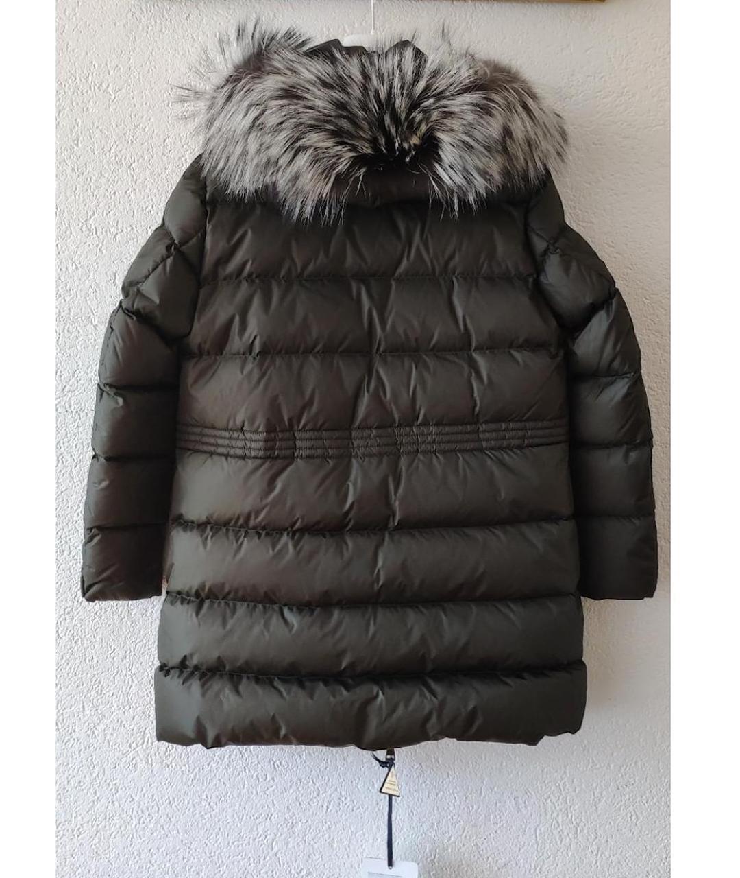 MONCLER Хаки нейлоновый пуховик, фото 2