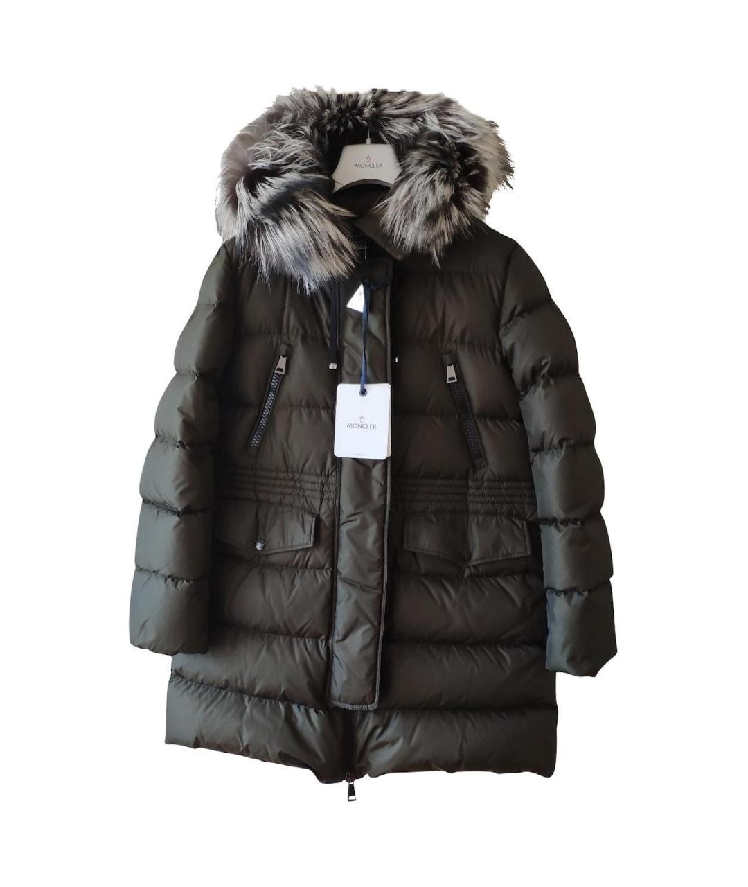 MONCLER Хаки нейлоновый пуховик, фото 11