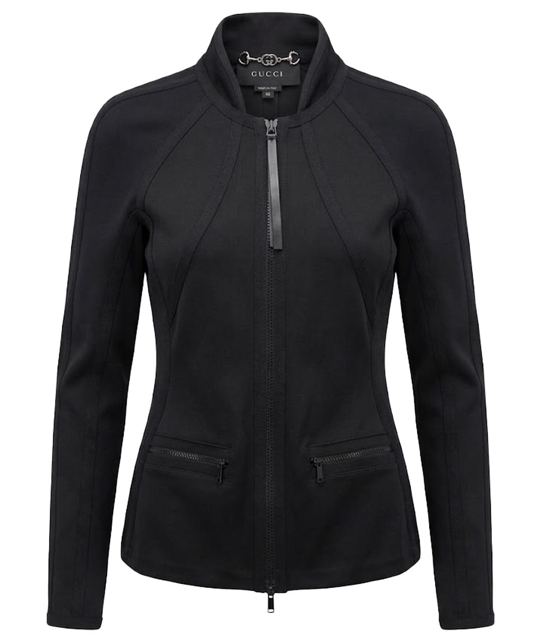 GUCCI Черная вискозная спортивная куртка, фото 1