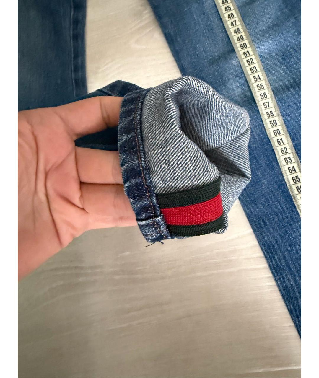 GUCCI Синие хлопковые детские джинсы, фото 4