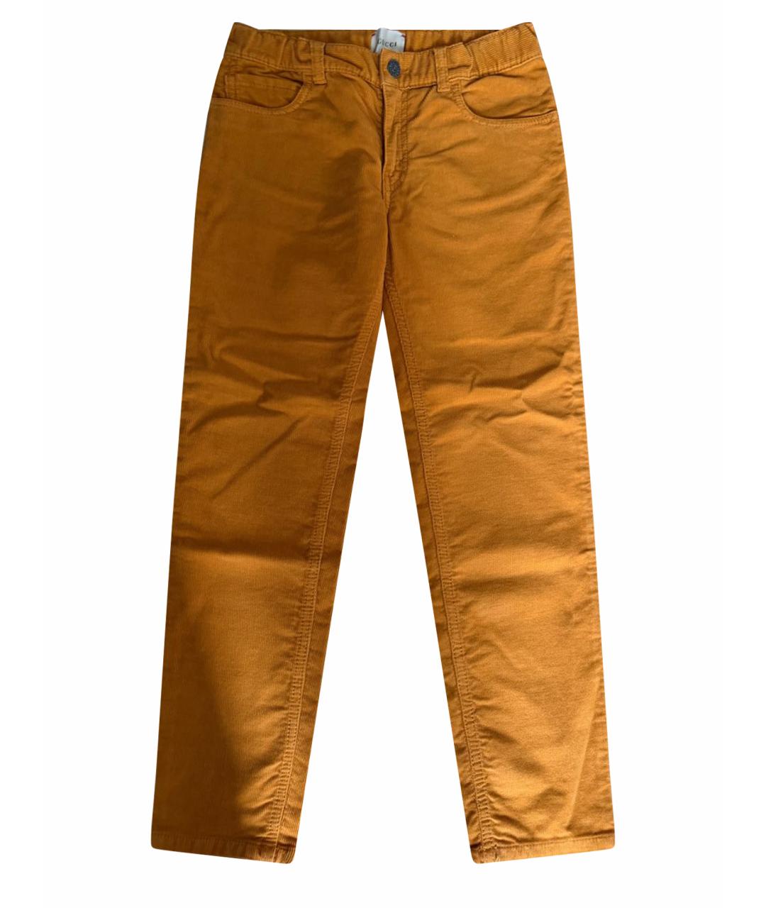 GUCCI KIDS Горчичные хлопковые брюки и шорты, фото 1