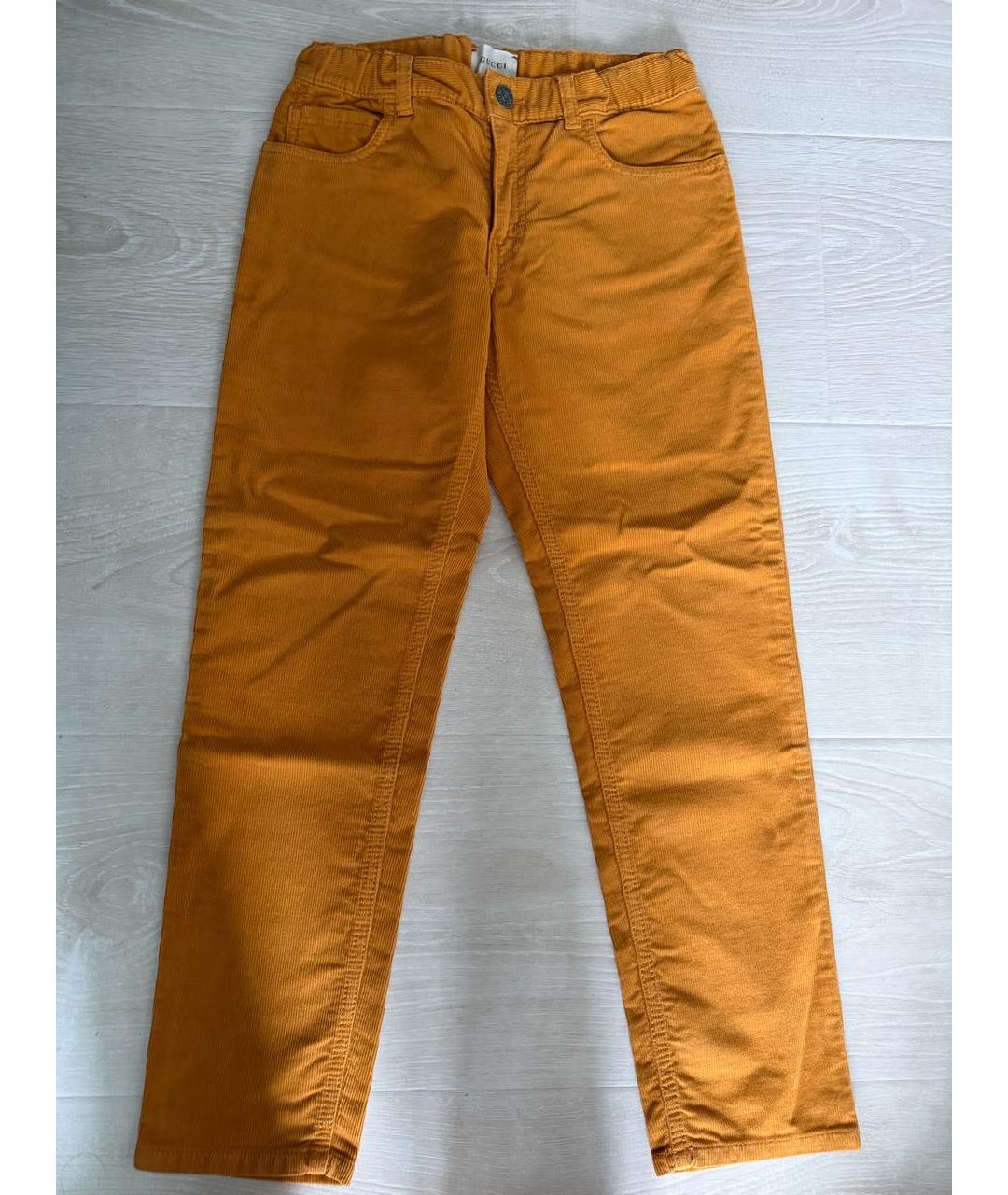 GUCCI KIDS Горчичные хлопковые брюки и шорты, фото 7