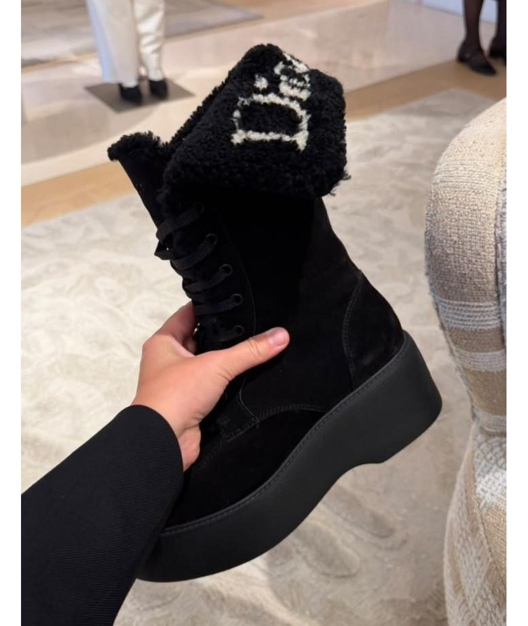 CHRISTIAN DIOR Черные кожаные ботинки, фото 5