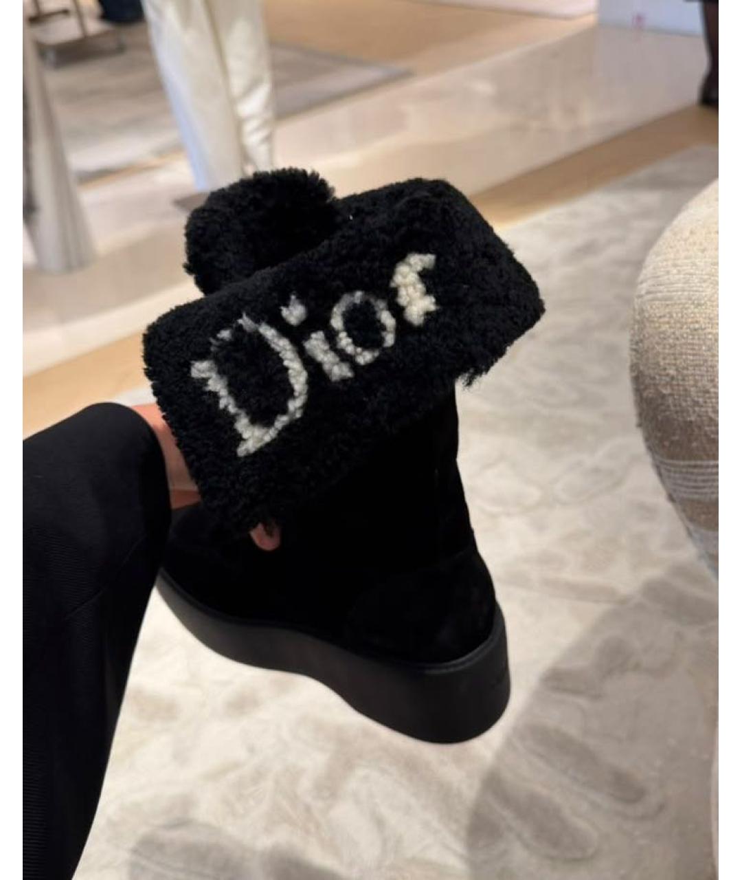 CHRISTIAN DIOR Черные кожаные ботинки, фото 6