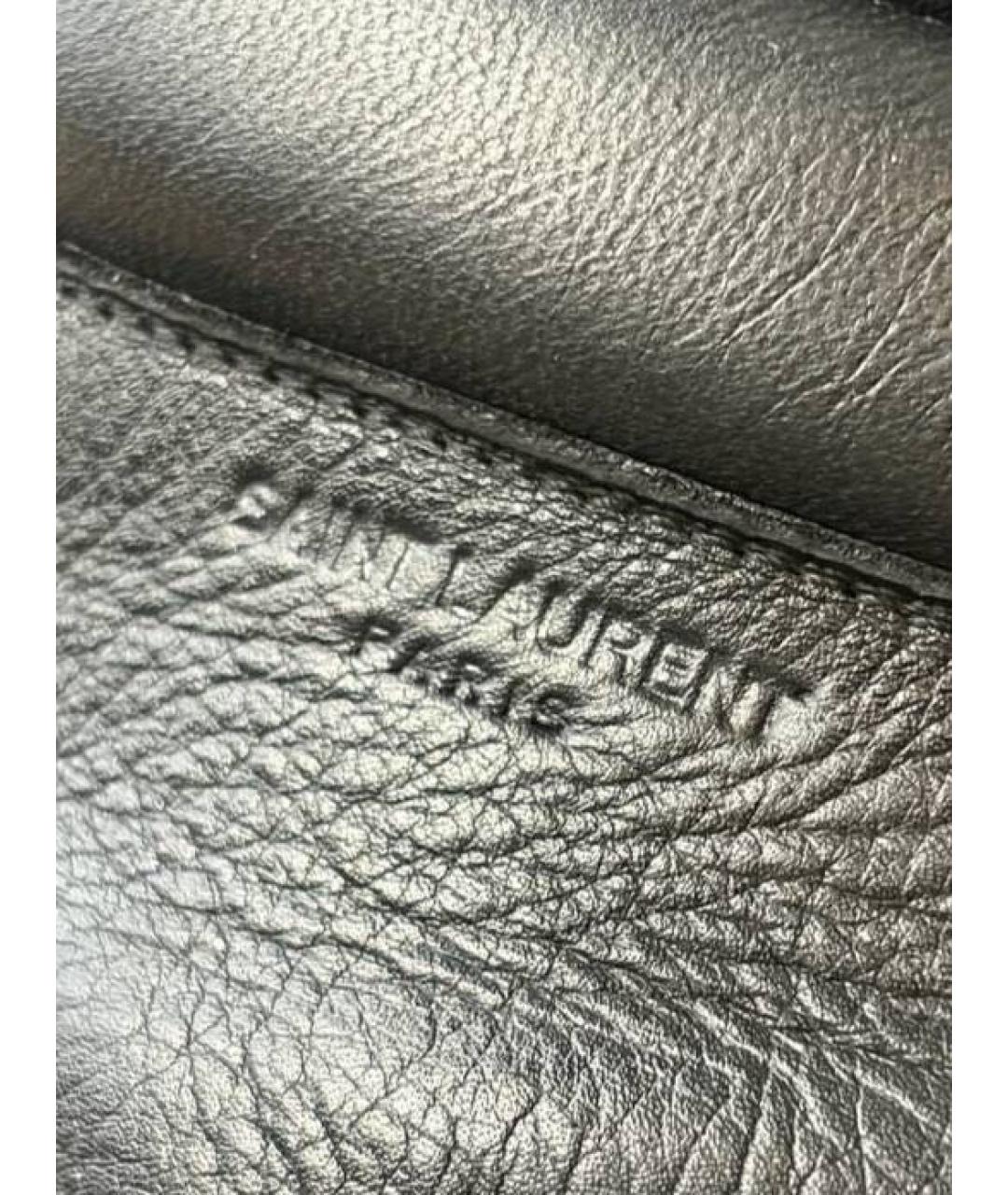 SAINT LAURENT Черные кожаные высокие ботинки, фото 5