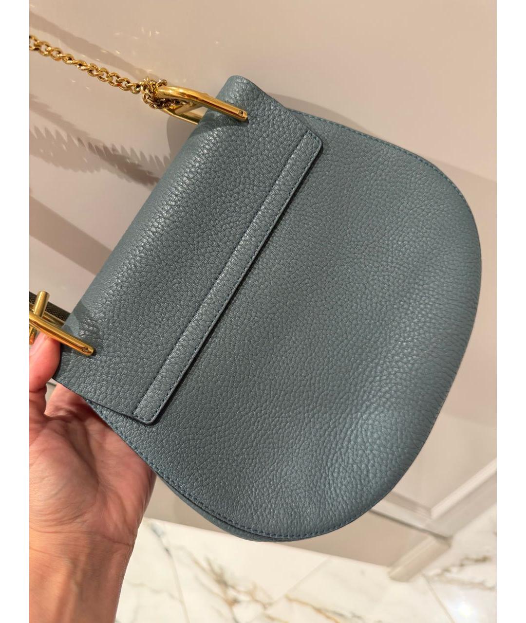 CHLOE Бирюзовая кожаная сумка через плечо, фото 2