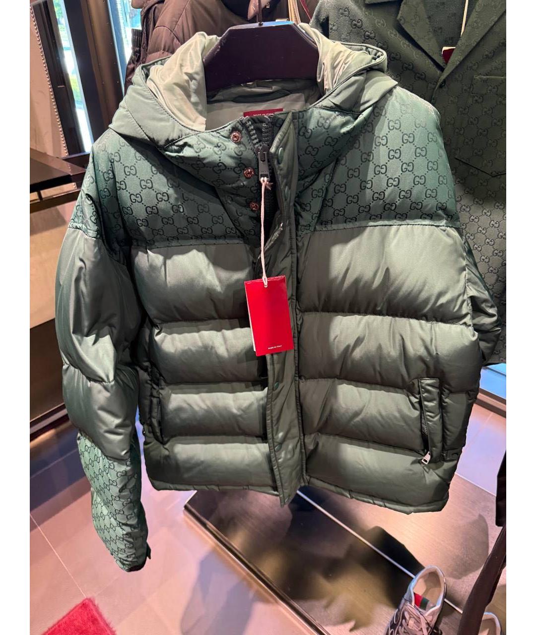 GUCCI Зеленый нейлоновый пуховик, фото 5