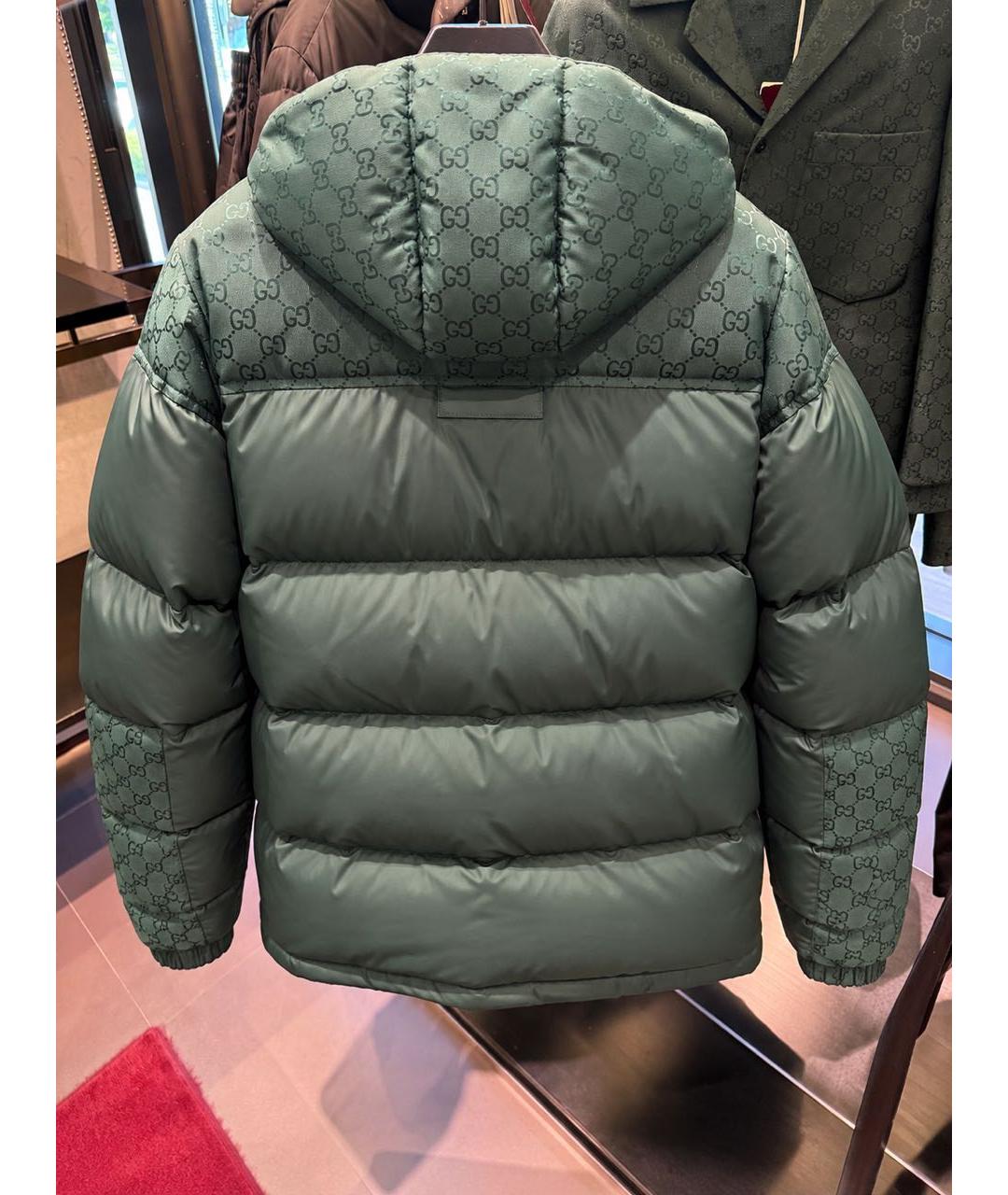 GUCCI Зеленый нейлоновый пуховик, фото 2