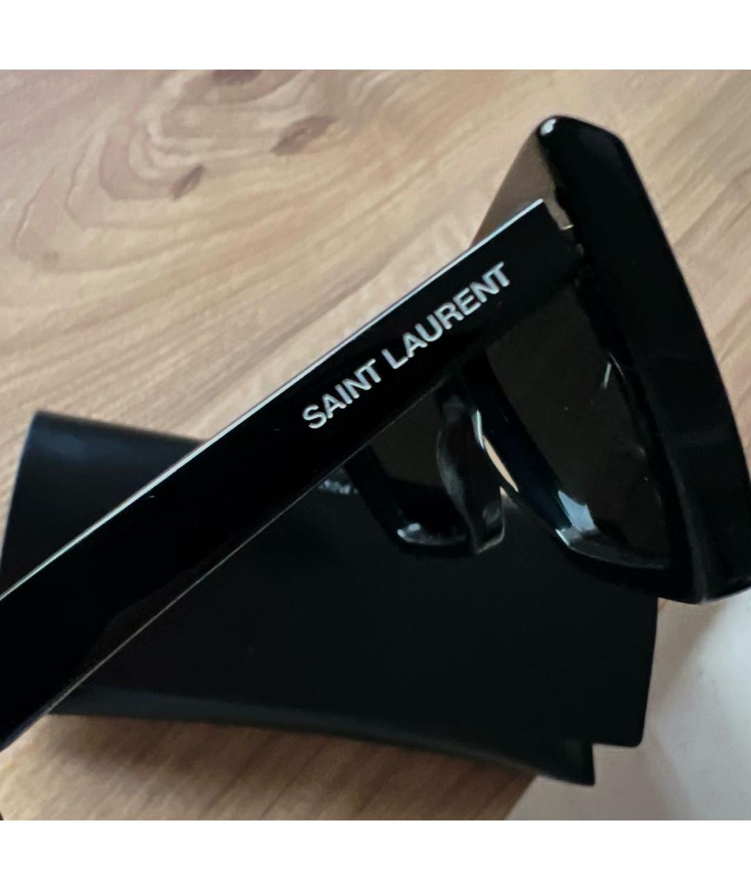 SAINT LAURENT Черные пластиковые солнцезащитные очки, фото 3