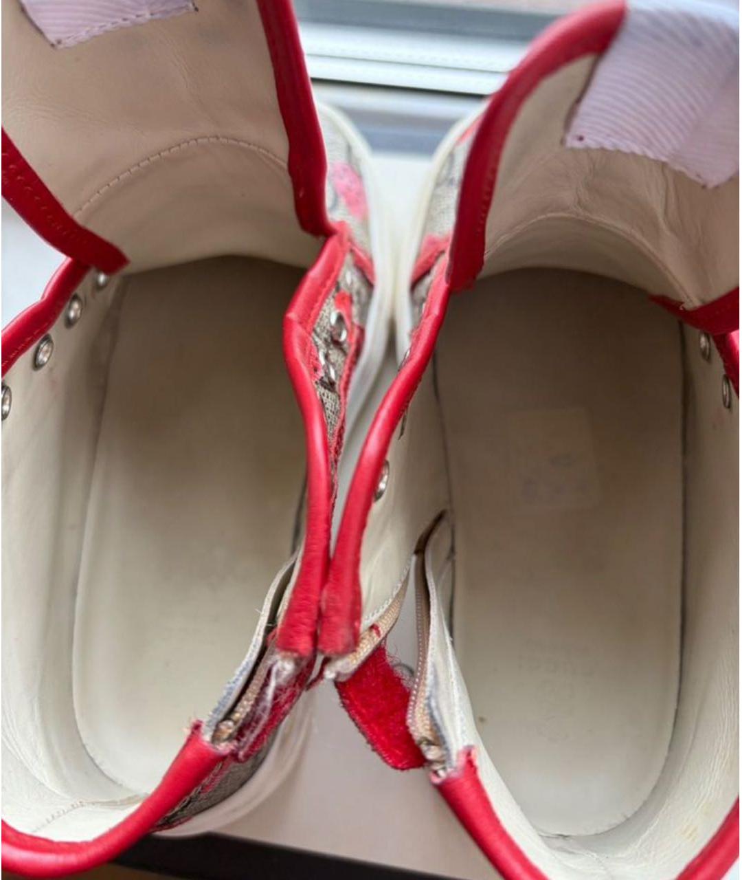 GUCCI Красные кожаные кеды, фото 3