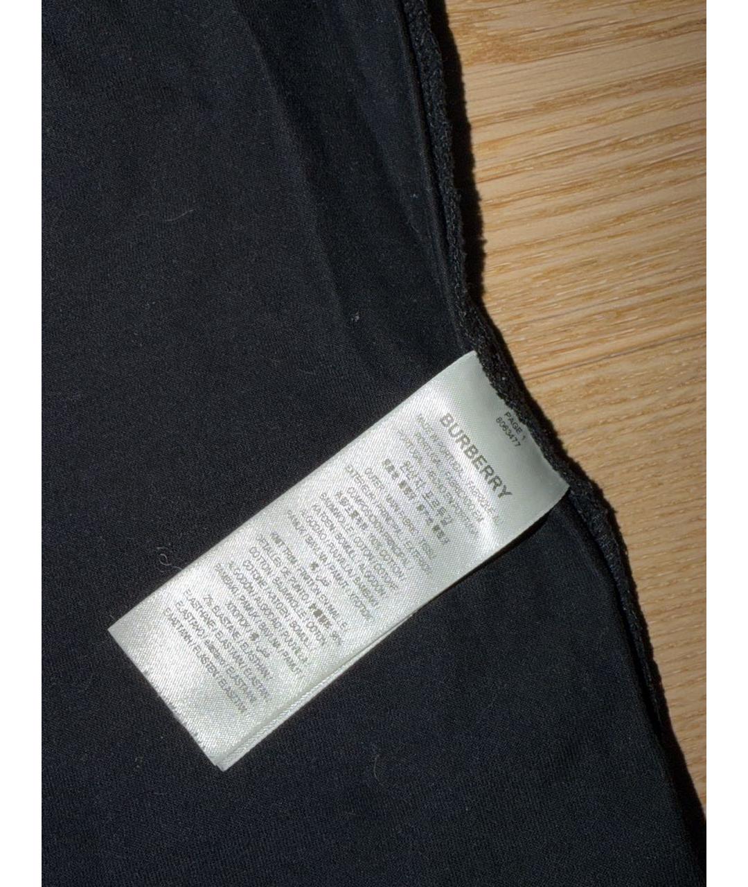 BURBERRY Черная хлопковая футболка, фото 5